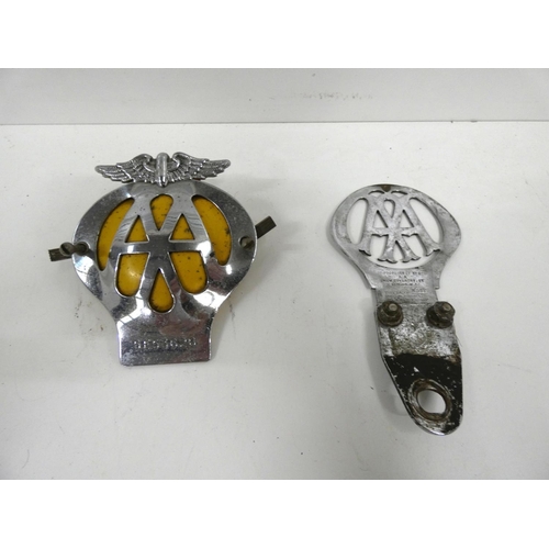 84 - Two vintage AA car badges.