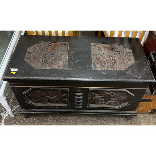 588 - Carved oriental storage box