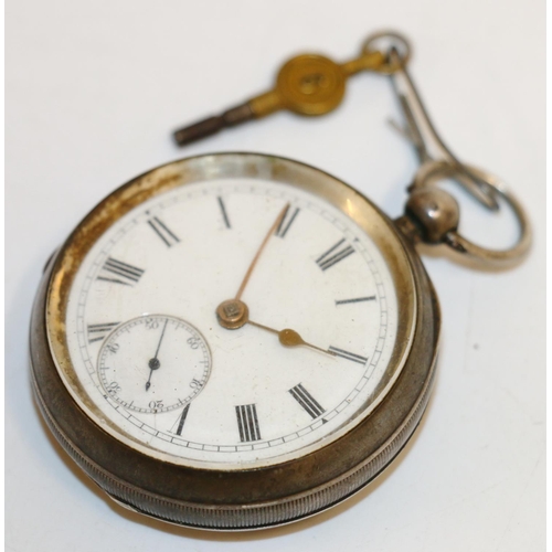 137 - Silver cased open face pocket watch, 5cm.Provenance:  Phineas Taylor Barnum and Nancy Fish Barnum,  ... 