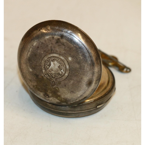 137 - Silver cased open face pocket watch, 5cm.Provenance:  Phineas Taylor Barnum and Nancy Fish Barnum,  ... 