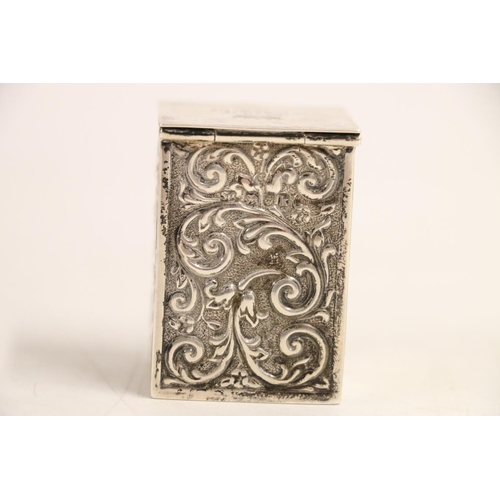 146 - PT Barnum: Edwardian miniature silver playing card box of pillar shape, the square top engraved with... 