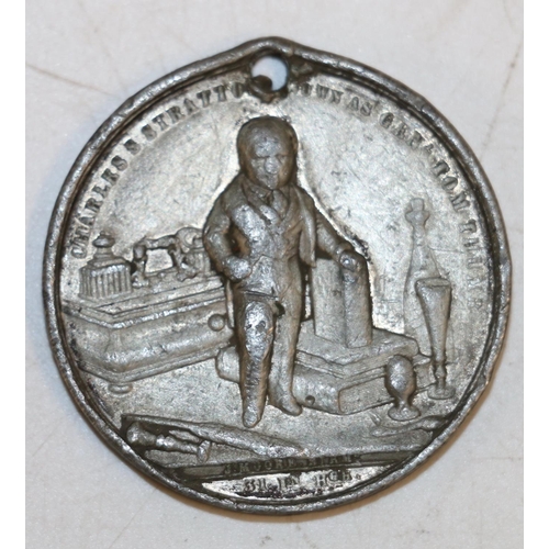 148 - PT Barnum: General Tom Thumb souvenir medallion, white metal, by Allen & Moore, Birmingham, issu... 