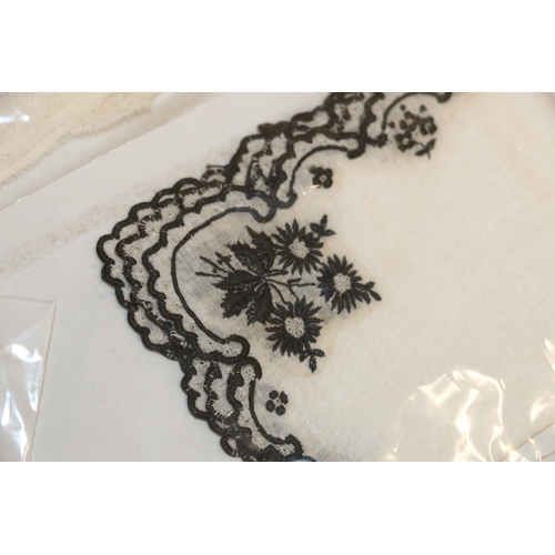 151 - PT Barnum: three black bordered cotton handkerchiefs, monogrammed 'NBC', c1895, and others.Provenanc... 