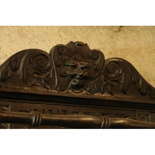 47 - Victorian carved oak hall stand.