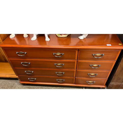 605 - Eight drawer mahogany side unit