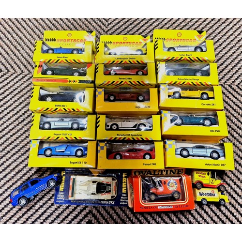 345 - Quantity of boxed die cast vehicles including Shell Sportscar Collection, and some loose