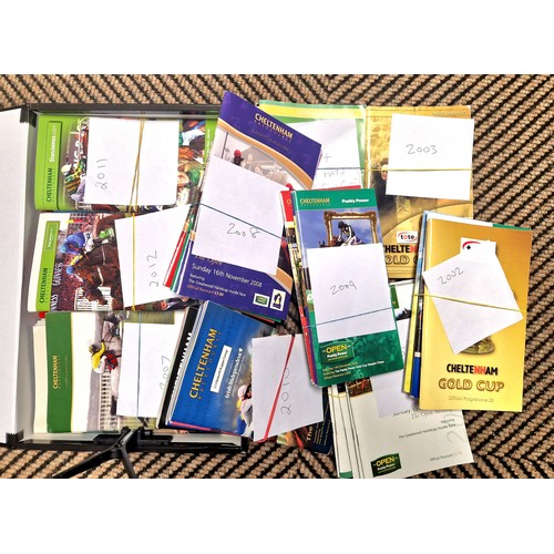 346 - Two boxes of official race cards and programs from Cheltenham gold cup