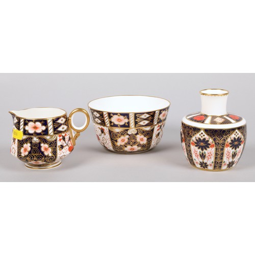 274 - Royal Crown Derby jug, bowl, and small vase