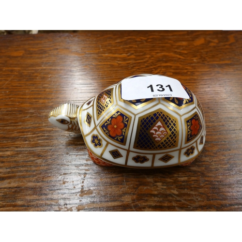 131 - Crown Derby tortoise paper weight.