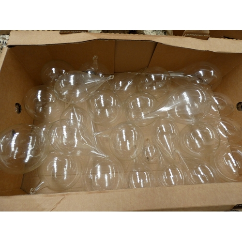 132 - Two large boxes of hand-blown glass, Christmas bowl etc.