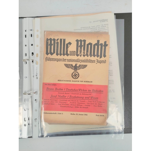 202 - German Third Reich. Folder of ephemera to include a Katholisches Feldgefangbuch (catholic field hymn... 