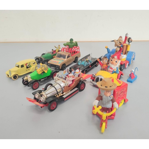 31 - collection of mostly Corgi diecast toys to include Corgi Batmobile 267, Corgi Comics Popeye Pad... 
