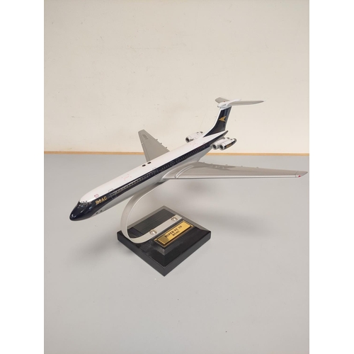 41 - Two aviation fibre-glass models on stands to include Hawker Siddeley Trident 3B and Super VC 10 BOAC... 