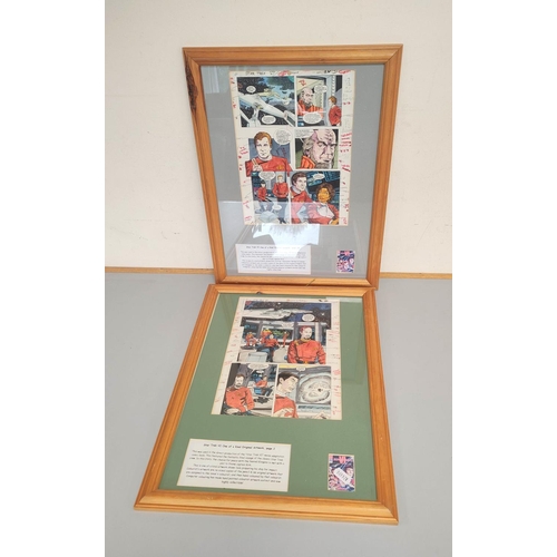 279 - Star Trek. Two framed hand-coloured comic strip prints from the comic adaptation of Star Trek VI The... 