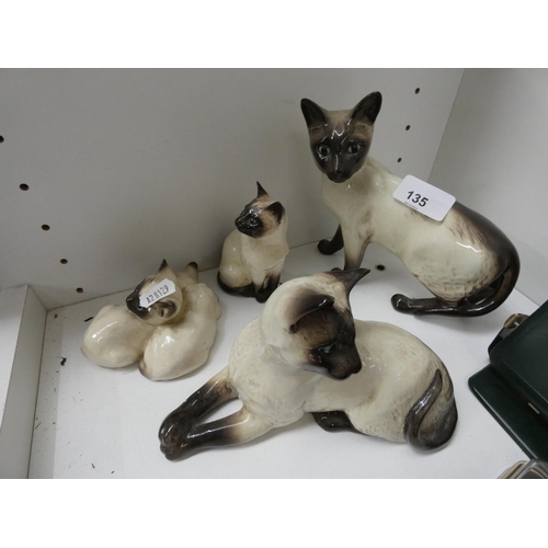 135 - Four Beswick cat figures