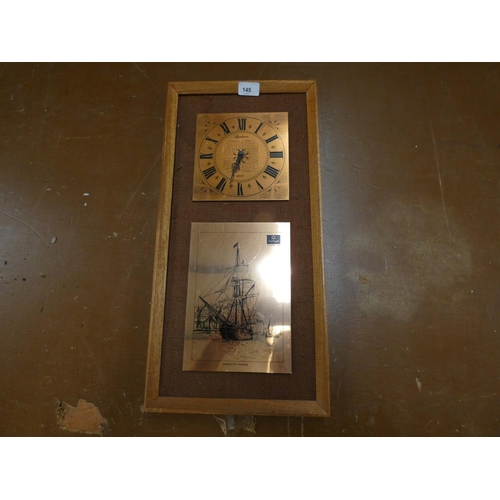 145 - Retro style copper wall clock.