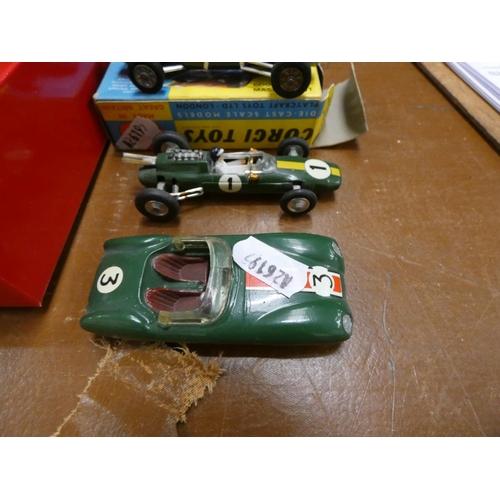 154 - Various die cast to include Stirling mosses corg, Corg, Masarati, Lotus le mans etc.