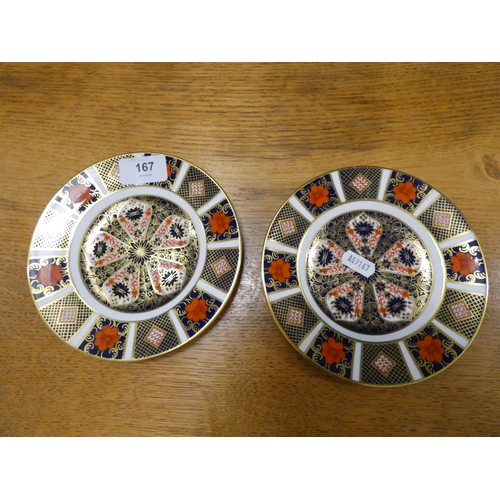 167 - Two small Crown Derby Imari plates.