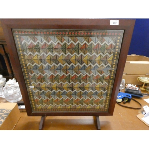 202 - Vintage tapestry firescreen.