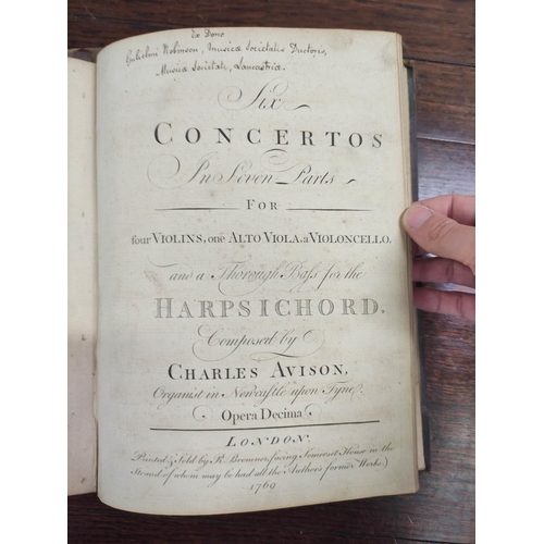 113 - Music.  Concertos ... Compos'd by Mr. John Stanley, n.d. & Concertos ... Composed by Charles Avi... 