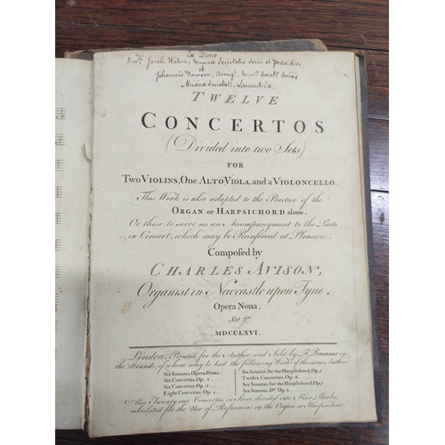 113 - Music.  Concertos ... Compos'd by Mr. John Stanley, n.d. & Concertos ... Composed by Charles Avi... 