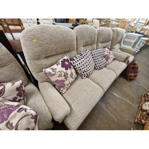 613 - Reclining three seater settee and arm chair