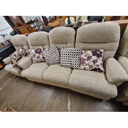 613 - Reclining three seater settee and arm chair