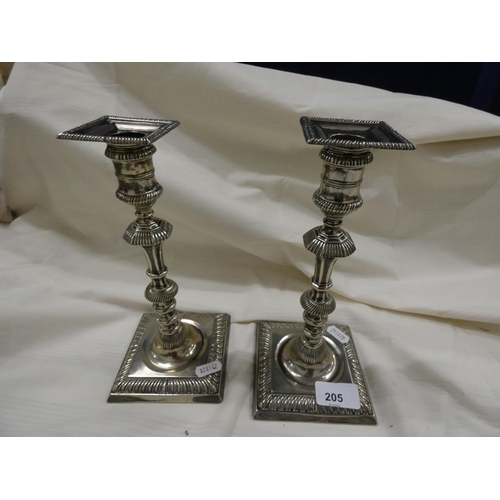 205 - Pair of Regency style candlesticks.