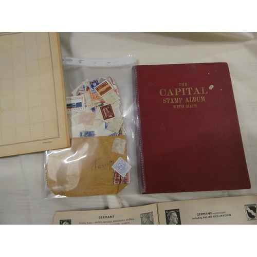 210 - Various vintage stamps and albums, world stamps mainly.