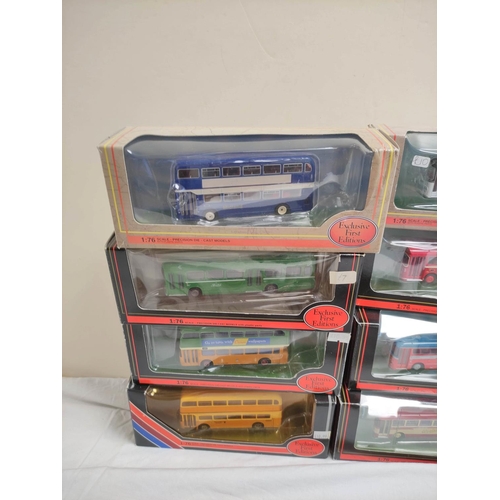 42 - Exclusive First Editions. Group of boxed 1:76 scale buses, including Leyland National 15104, Bristol... 
