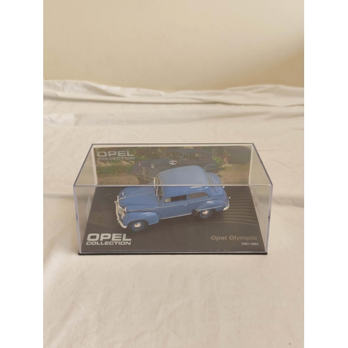 46 - Group of unattributed Spanish die-cast model cars and good's vehicles in perspex cases to include Op... 