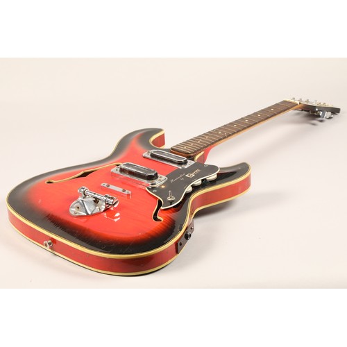 392 - Burns of London TR2 Guitar, 1963, Decal on back 'Patents APP 35877, 37732, 43736, U.S PAT 196530 Mad... 