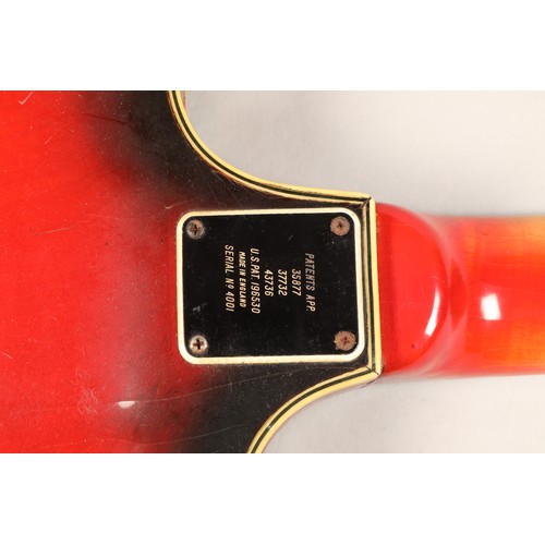 392 - Burns of London TR2 Guitar, 1963, Decal on back 'Patents APP 35877, 37732, 43736, U.S PAT 196530 Mad... 