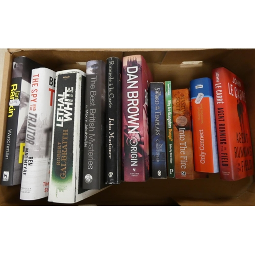 253 - Box of modern books to include Dan Brown, Ian Rankin.