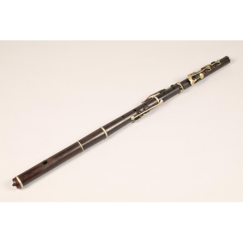 367 - Nickel mounted Flute by Metzler & Co, 37 Great Marlborough Street, London, stamped on all parts,... 