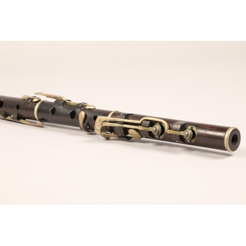 367 - Nickel mounted Flute by Metzler & Co, 37 Great Marlborough Street, London, stamped on all parts,... 