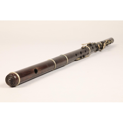 367 - Nickel mounted Flute by Metzler & Co, 37 Great Marlborough Street, London, stamped on all parts,... 