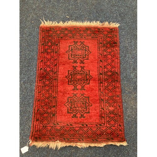 815 - Turkoman mat, 97 x 68cm, and another.