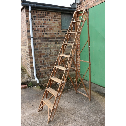 820 - Vintage step ladder, 260cm.