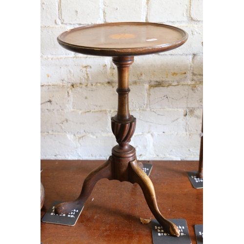 824 - Mahogany tripod wine table, 46cm.