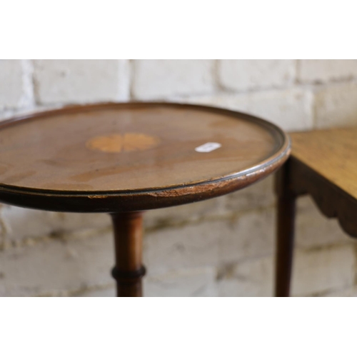 824 - Mahogany tripod wine table, 46cm.