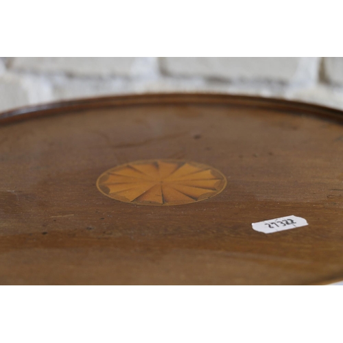 824 - Mahogany tripod wine table, 46cm.