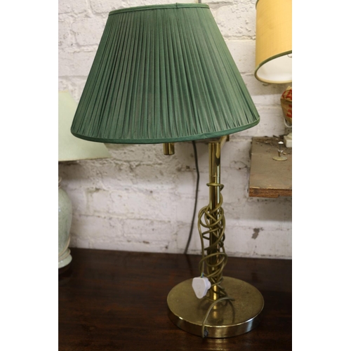 840 - Brass adjustable table lamp, 67cm.