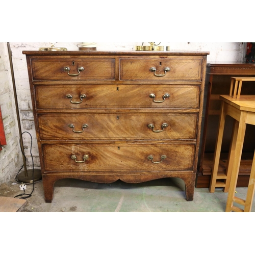 842 - Georgian mahogany  chest of drawers, 100 x 107x 52cm.