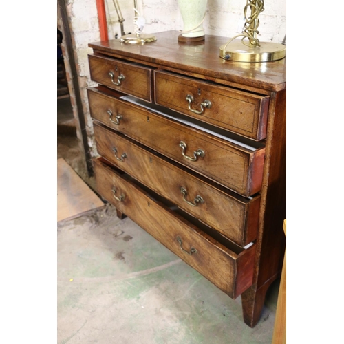 842 - Georgian mahogany  chest of drawers, 100 x 107x 52cm.