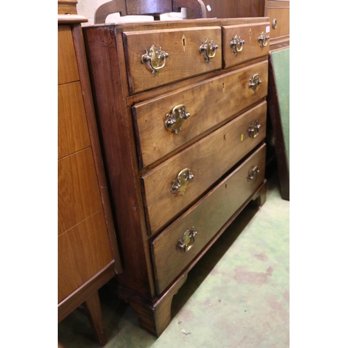 854 - Georgian mahogany chest of drawers with caddy top, 90 x 92 x 50cm.