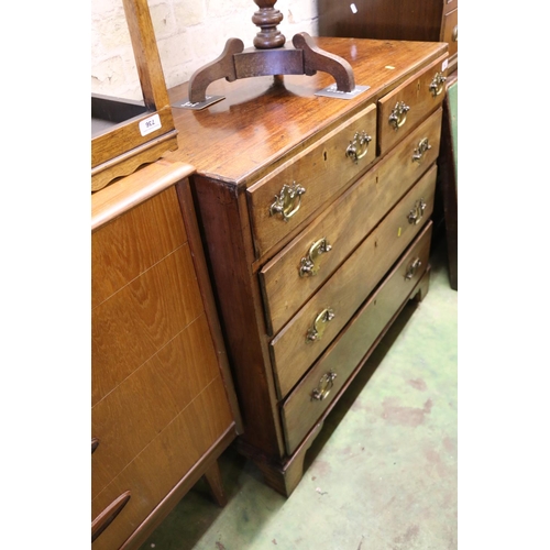 854 - Georgian mahogany chest of drawers with caddy top, 90 x 92 x 50cm.