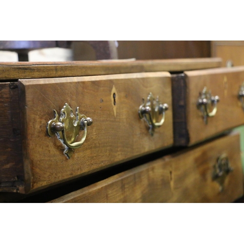 854 - Georgian mahogany chest of drawers with caddy top, 90 x 92 x 50cm.