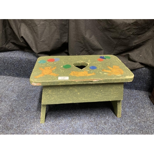 247 - Child's painted stool, 25cm.