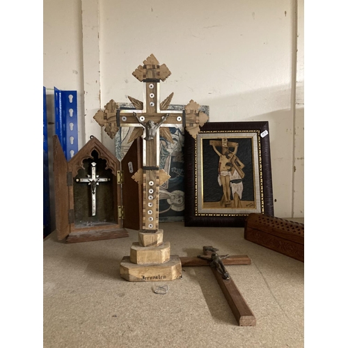 277 - Crucifixes, incense box, etc.